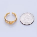 k gold filled micro paved cz coil double band ring o