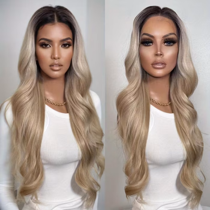 HD Lace Front Ombre Blonde Wavy Wig